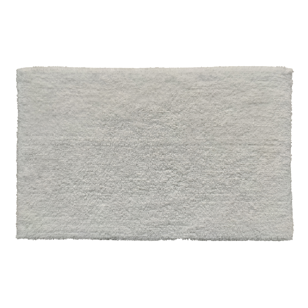 zahid 2 White Color Handmade Bathmat - BT 010 (60x90cm) - Image 1