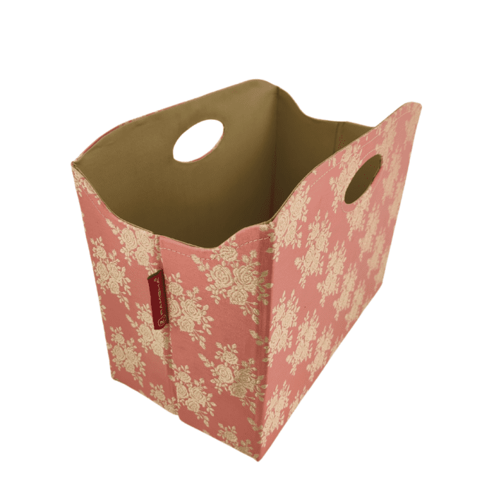 Beautiful Pink & Gold Handmade Basket - BK 005 (35x20x27cm) - Image 2