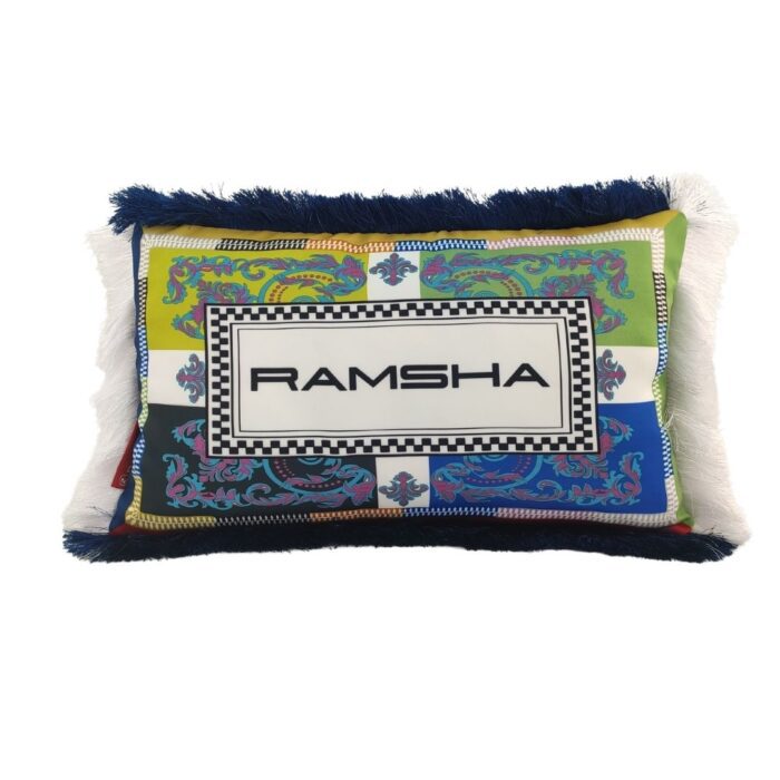 Multi-Color Digital Printed Polyester Cushion with Lace for Couch, Sofa, Bed - CS 064 (30x50cm) - Image 1