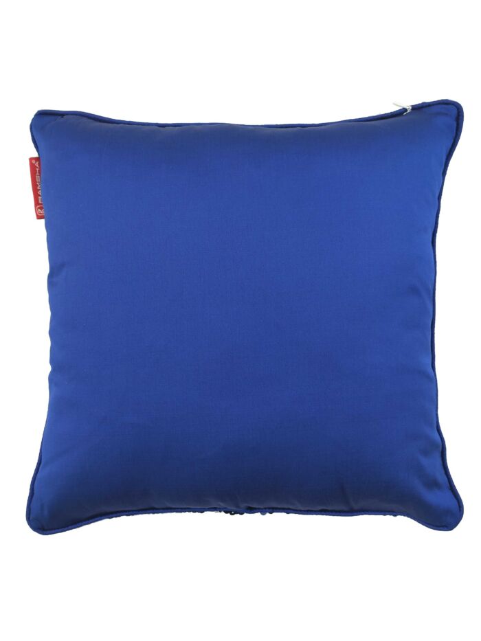Decorative dark blue polyester cushion cover CS-022 with shiny sequin embellishments for bed, couch, sofa, and car 40X40cm by Ramsha Home