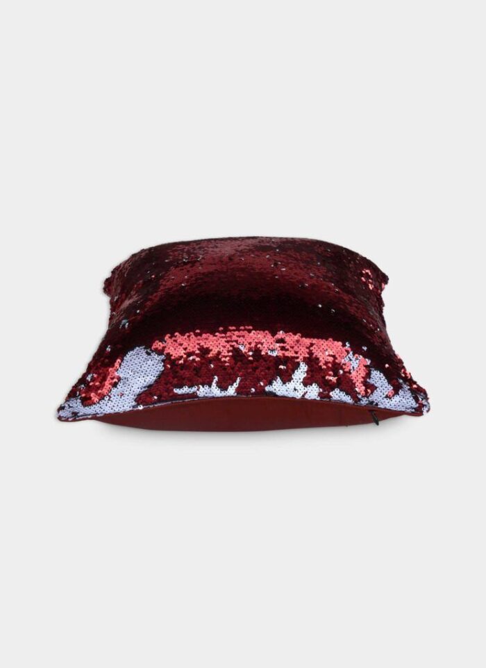 Red and Silver Polyester Magical Double Color Changing Cushion Cover - CS 034 (40x40cm) - Image 2