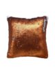 Orange and Silver Polyester Cushion Cover for Sofa, Bed, and Living Room - CS 035 (40x40cm)