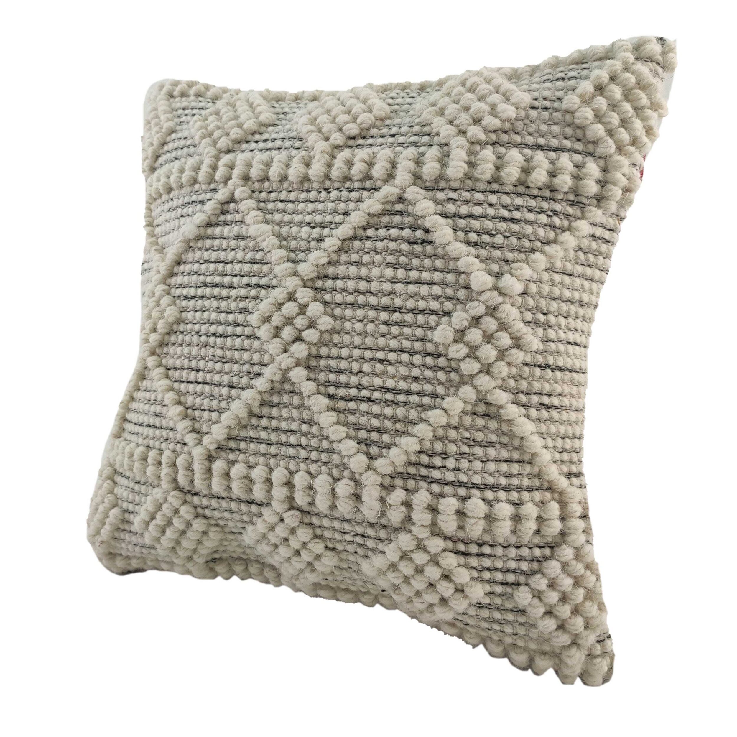 15104-2-scaled-1.jpg Natural & Black Handmade Bedroom Decor Cotton-Wool Cushion - CS 047 (45x45cm) - الصورة 2