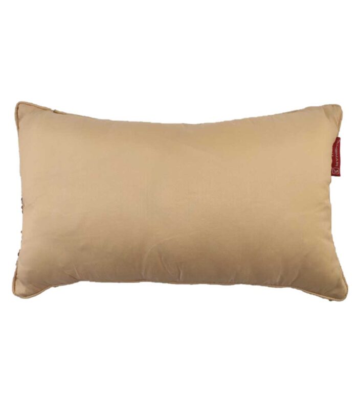 ⁦Beige Shiny & Sparkling Polyester Cushion Cover with Filler for Floor, Bed, and Couch - CS 077 (30x50cm)⁩ - الصورة ⁦4⁩