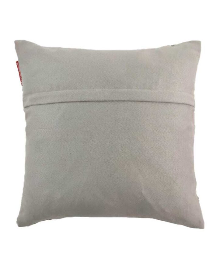 Grey & Silver Color Handmade Leather Cushion with Filler - CS 092 (45x45cm) - Image 4