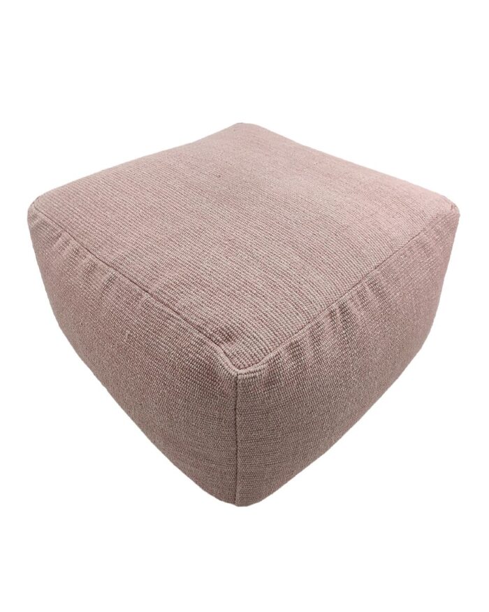 ⁦Pink Color Area Decor Cotton Pouf for Hallway - PF 069 (50x50x30cm)⁩ - الصورة ⁦1⁩