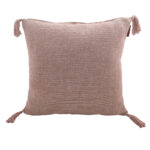 Pink Color Cotton Cushion with Filler for Window Seat, Bed, and Floor - CS 157 (60x60cm)