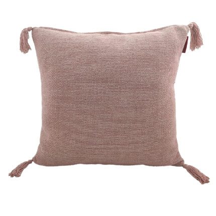 Pink Color Cotton Cushion with Filler for Window Seat, Bed, and Floor - CS 157 (60x60cm)