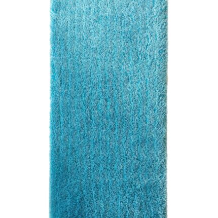 Elegant drawing room decor shaggy rug MPV 02 in aqua color, 60x180cm, soft and plush by Ramsha Home.