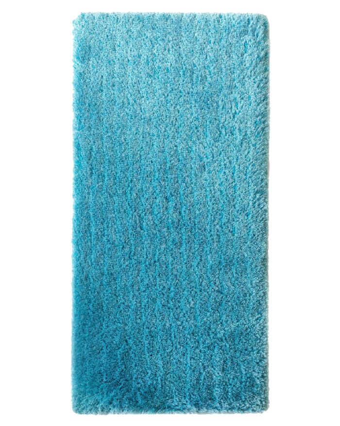 Aqua color shaggy rug MPV 02 for drawing room decor, 80x200cm, soft and stylish by Ramsha Home.