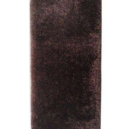 Brown fluffy shaggy rug MPV 04 for dining room decor, 80x200cm, soft and stylish by Ramsha Home.