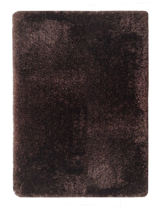 Brown fluffy shaggy rug MPV 04 for dining room decor, 200x300cm, soft and stylish by Ramsha Home.