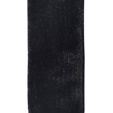 Black Glitter Polyester, Micron & Cotton Bedroom Decor Shaggy Rug - MPV 07 (80x200cm)