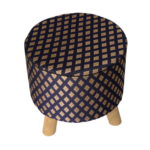 Black & Gold Area Decor Pouf - PF 009 (40x40x40cm)