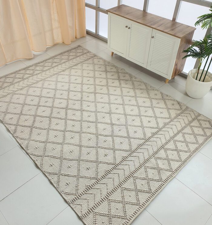 Eco-friendly natural and grey dining room woven rug SR 026 (170x240cm)