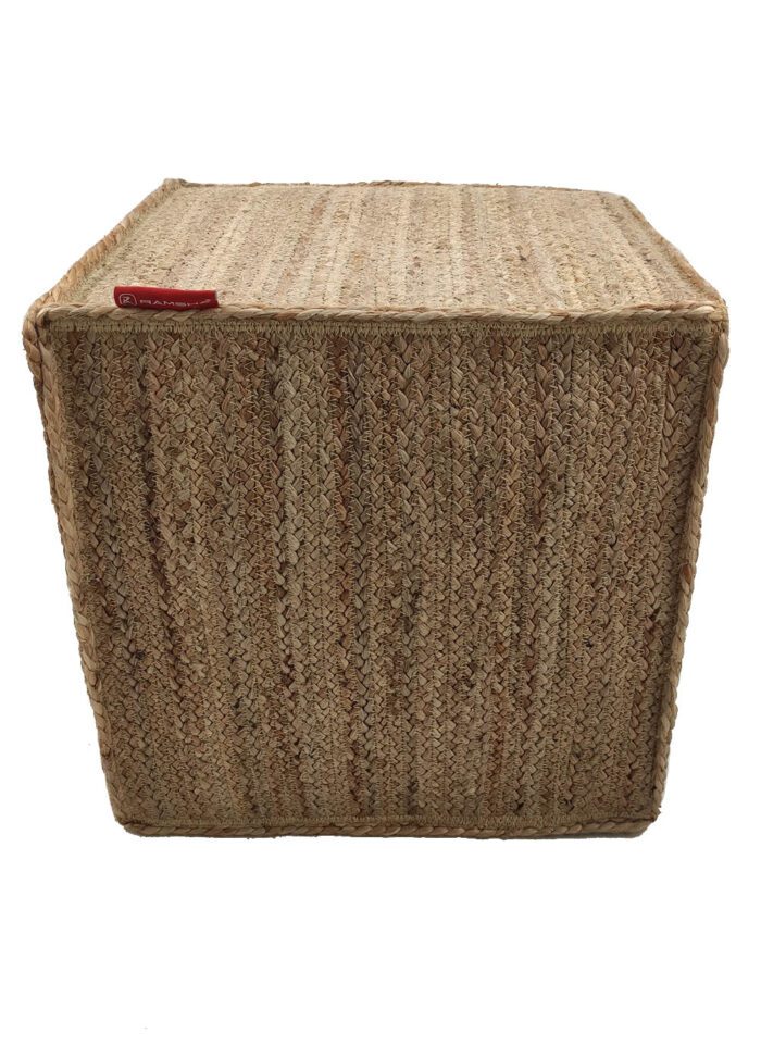 Natural Color Bedroom Jute Pouf - PF 004 (40x40x40cm) - Image 2