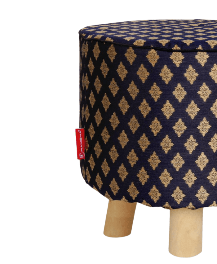 Black & Gold Area Decor Pouf - PF 009 (40x40x40cm) - Image 2