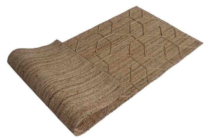 Handmade natural color jute braided rug BR 076 (80x200cm) by Ramsha Home