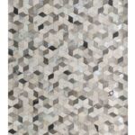 Grey Color Bedroom & Hallway Leather Rug - LR 007 (200x300cm)