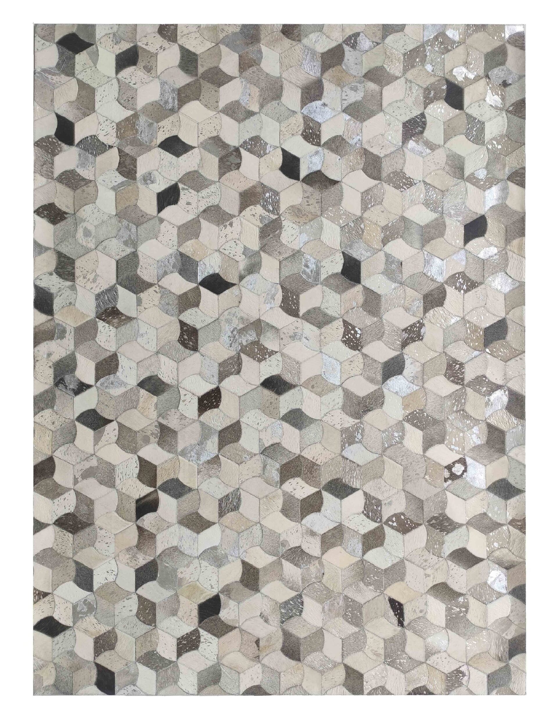 200X300-CM-1-scaled-1.jpg Grey Color Bedroom & Hallway Leather Rug - LR 007 (200x300cm) - Image 1