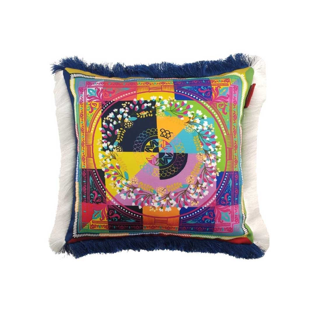 zahid 2 Multi-Color Modern Polyester Cushion with Filler for Window Seat, Car Seat - CS 057 (45x45cm) - Image 3