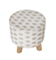 White & Gold Color Home Decorative Round Pouf - PF 010 (40x40x40cm)