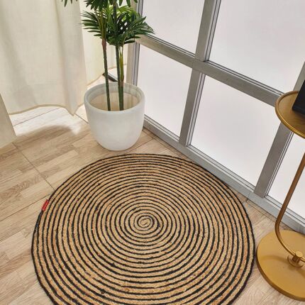 Elegant handmade braided jute round rug BR 004 (90cm) by Ramsha Home