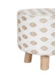 White & Gold Color Home Decorative Round Pouf - PF 010 (40x40x40cm) - الصورة 4