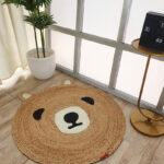 Premium quality handmade bear shape jute rug BR 022 (90cm) by Ramsha Home