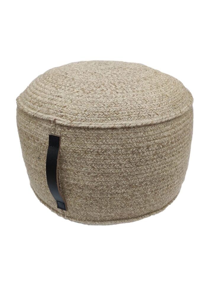 ⁦Natural Color Outdoor Decorative Area Pouf - PF 052 (50x50x30cm)⁩ - الصورة ⁦1⁩