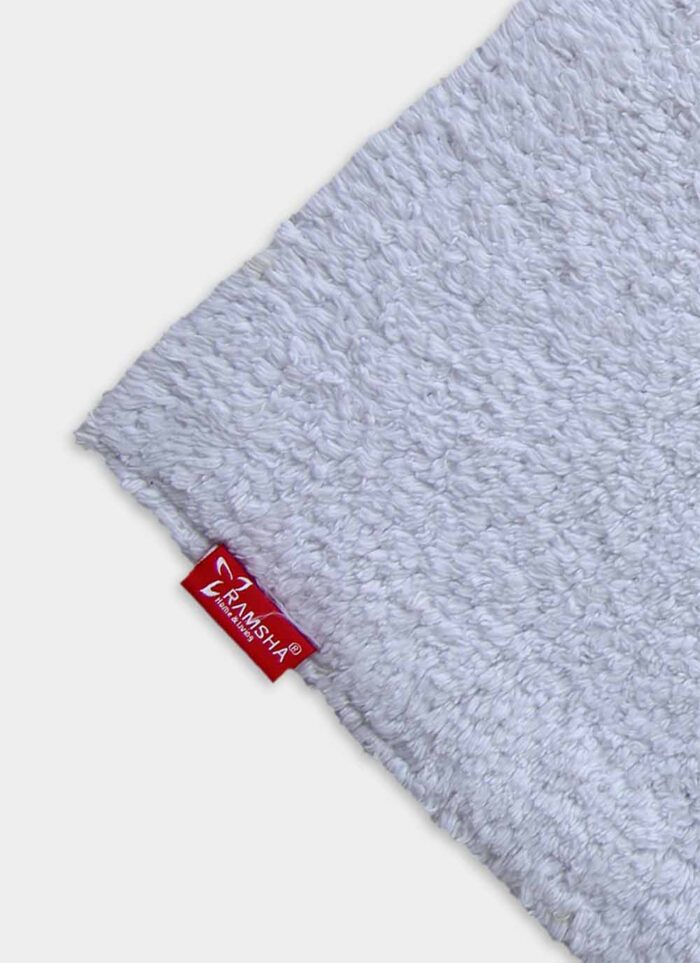 White Non-Slip Fluffy Soft Cotton Bathmat - BM 027 (40x40cm) - Image 2