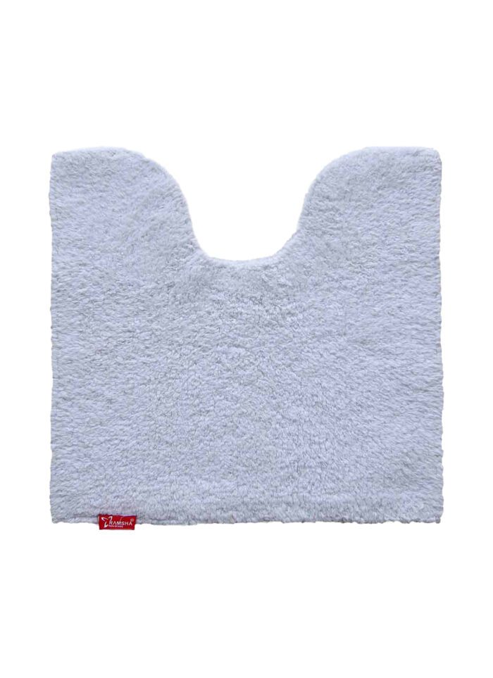 White Non-Slip Fluffy Soft Cotton Bathmat - BM 027 (40x40cm) - Image 1