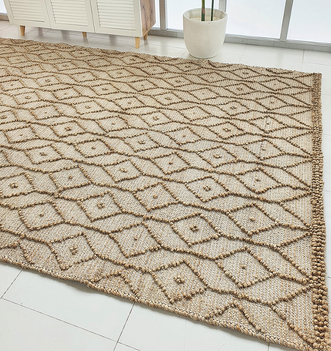 Natural Jute Color Home Decor Jute & Cotton Woven Rug SR 004 (250x350cm) by Ramsha Home Natural jute color home decor jute and cotton woven rug SR 004 in 250x350cm by Ramsha Home