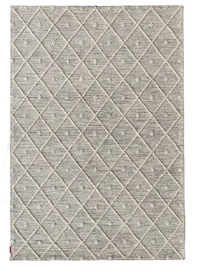 Handcrafted Natural & White Color Wool & Cotton Woven Rug SR 003 140x200cm By Ramsha Home
