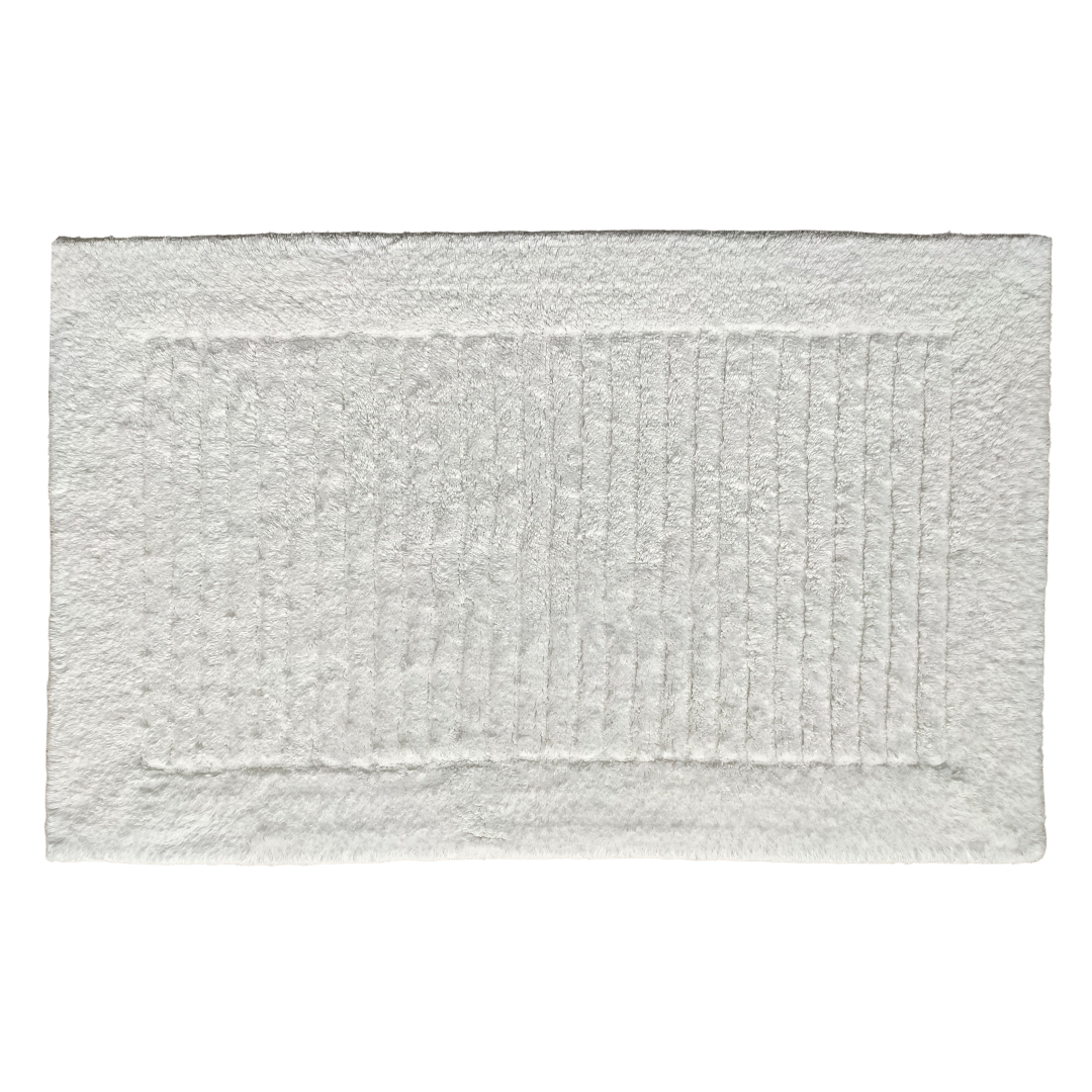 4.png Bleach White Non-Slip Fluffy Soft Cotton Bathmat - BT 004 (60x90cm) - الصورة 1