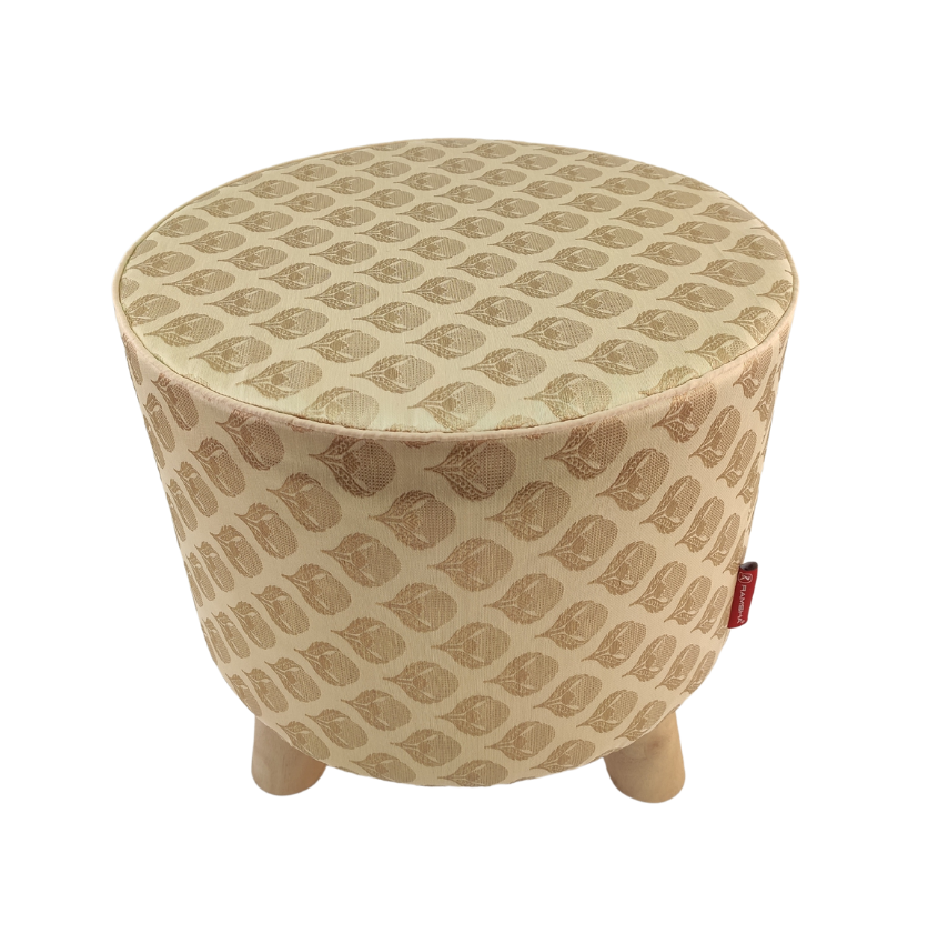 40.png Gold Color Decorative Pouf with Stand - PF 020 (40x40x40cm) - Image 1
