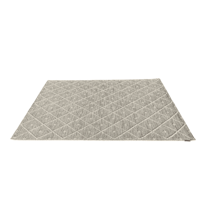 Natural & White Color Handmade Wool & Cotton Woven Rug SR 003 140x200cm By Ramsha Home