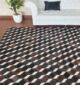 Coffee color living room decor leather and wool rug LR 001 in 200x300cm by Ramsha Home