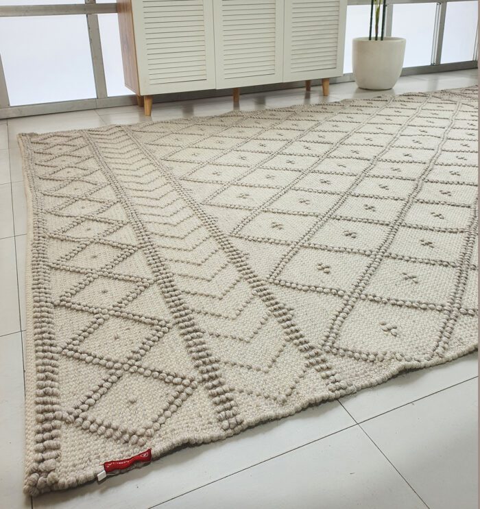 Premium quality dining room woven rug SR 026 in natural and grey (170x240cm)