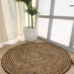 Handmade braided jute round rug BR 004 (90cm) by Ramsha Home