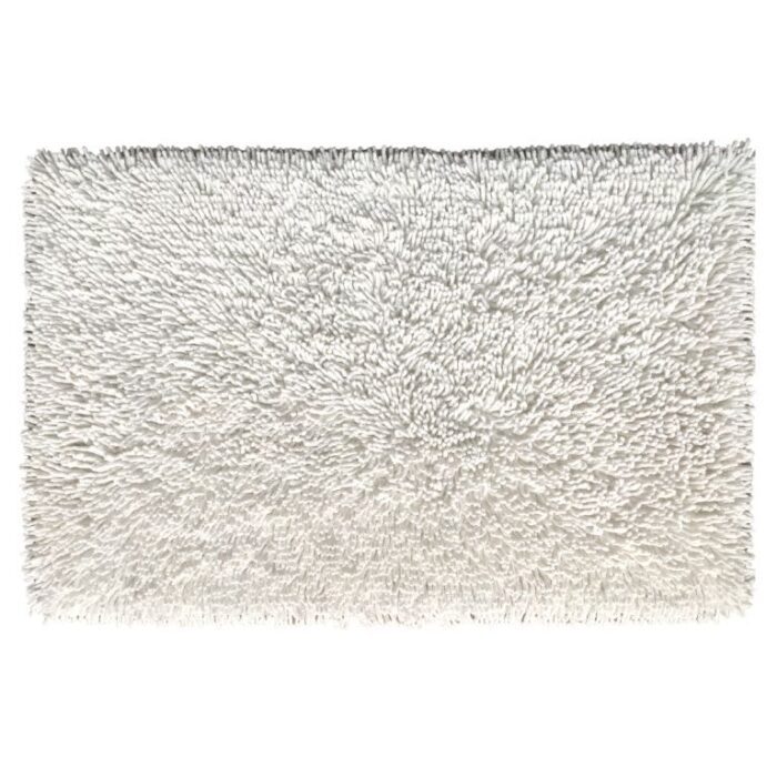 Bleach White Non-Slip Fluffy Soft Cotton Bathmat - BT 006 (60x90cm) - Image 1
