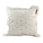 White & Silver Color Polyester Cushion with Filler for Home Decor, Window Seat - CS 125 (45x45cm)