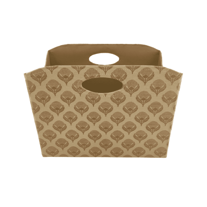 Amazing Beige & Gold Polyester Basket - BK 007 (35x20x27cm)
