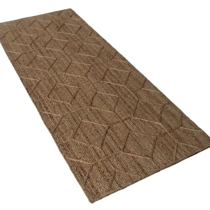 Eco-friendly handmade jute rug BR 076 (80x200cm) in natural color