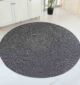 Handmade black and white cotton round rug - BR 007 (120cm) by Ramsha Home