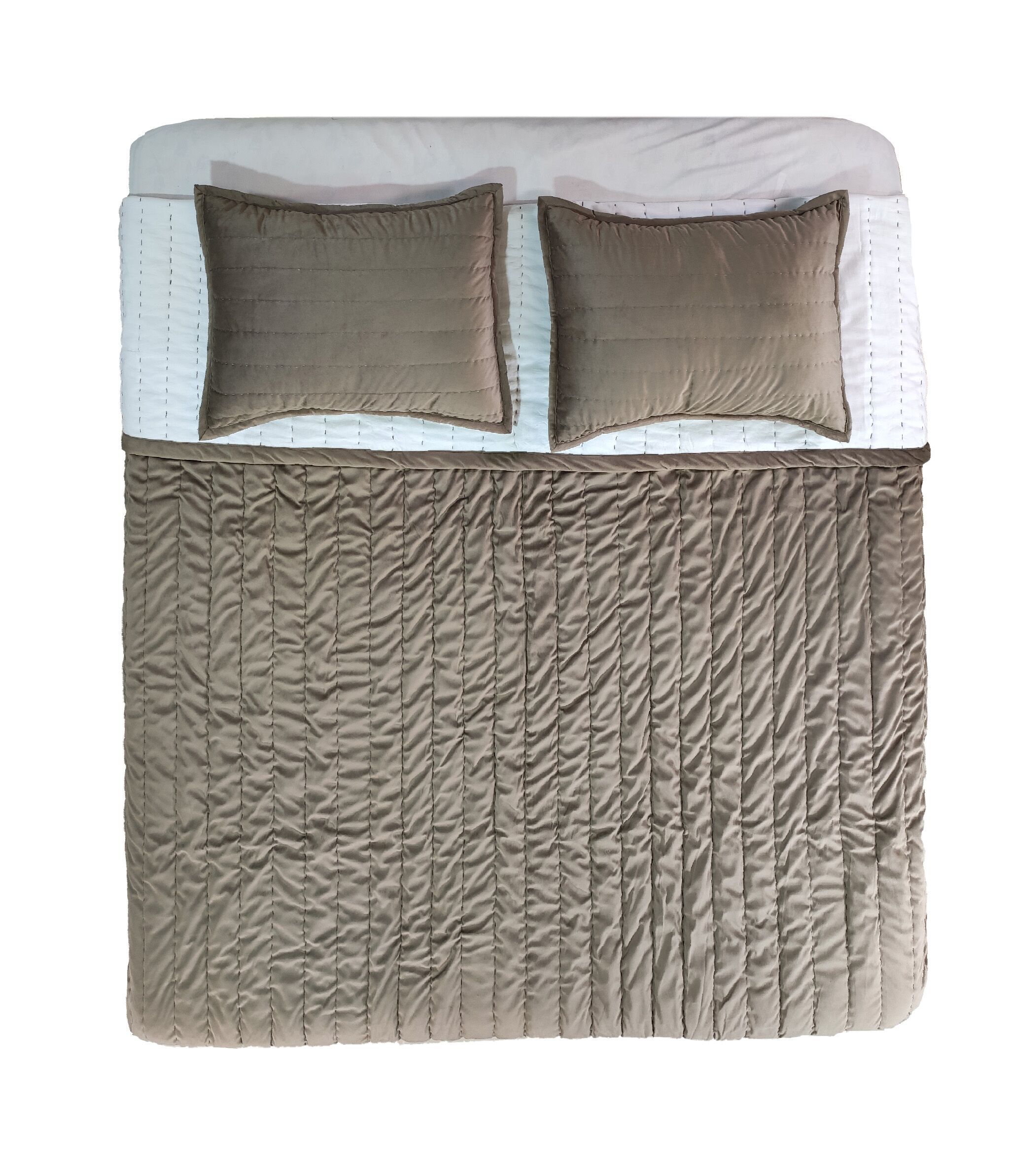 BRROWN-WHITE-1-2047x2386-1.jpg Stunning Brown & White Polyester Bed Spread - BDS 01 (250x250cm)