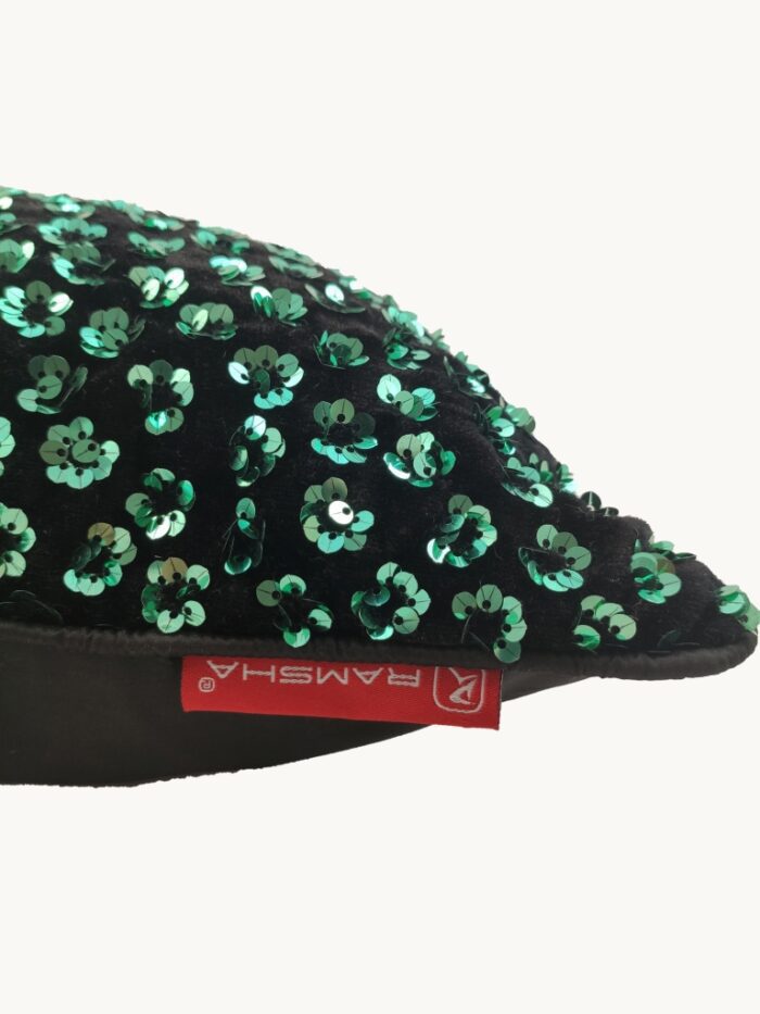 Black and Green Polyester Cushion Cover for Living Room and Playroom - CS 026 (40x40cm) - Image 2