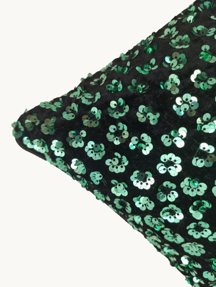 Black and Green Polyester Cushion Cover for Living Room and Playroom - CS 026 (40x40cm) - Image 4