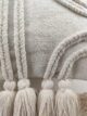 Natural & White Color Cotton Embroidery Cushion with Tassel for Home Decor, Bedroom, Car - CS 009 (40x40cm) - الصورة 2