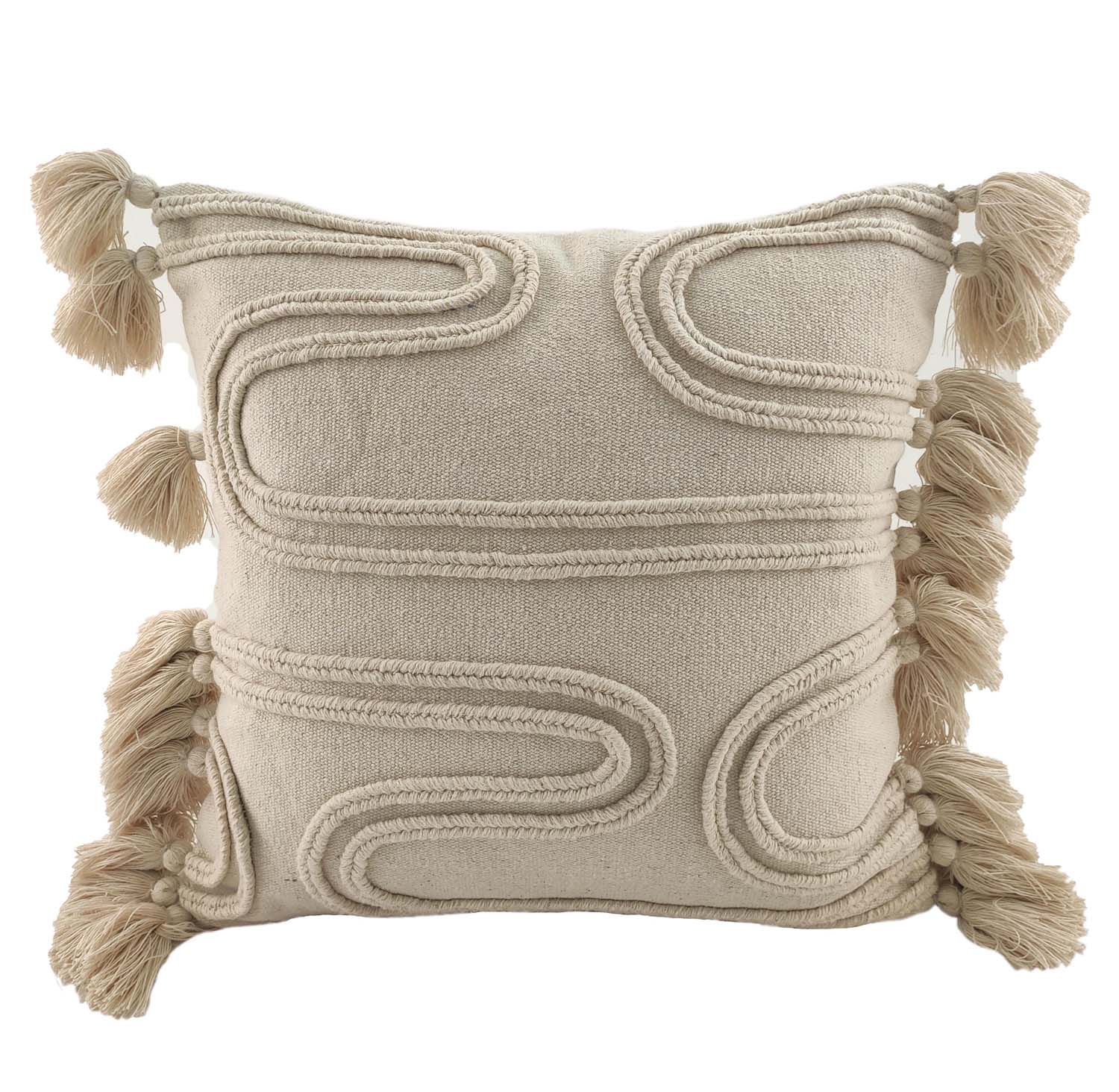 IMG_20210823_113621-1500x1464-1.jpg Natural & White Color Cotton Embroidery Cushion with Tassel for Home Decor, Bedroom, Car - CS 009 (40x40cm) - الصورة 1